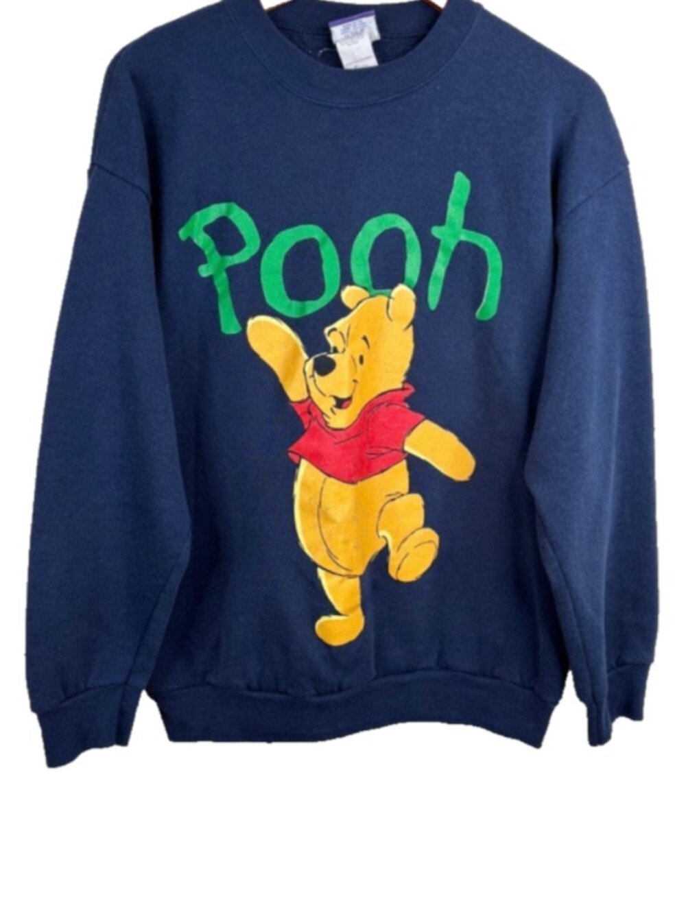 VTG 90s Disney Winnie The Pooh Crewneck Sweatshirt 100 Acre Collection Navy L